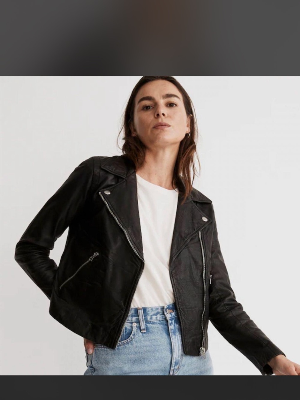 Madewell Black Leather Moto Jacket